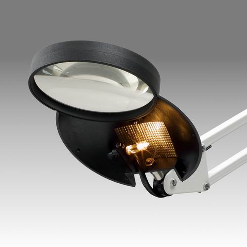 Lupa stojánková s čočkou průměru 110 mm s halogenovým osvětlením - LS 01-20S/S110 - D 471