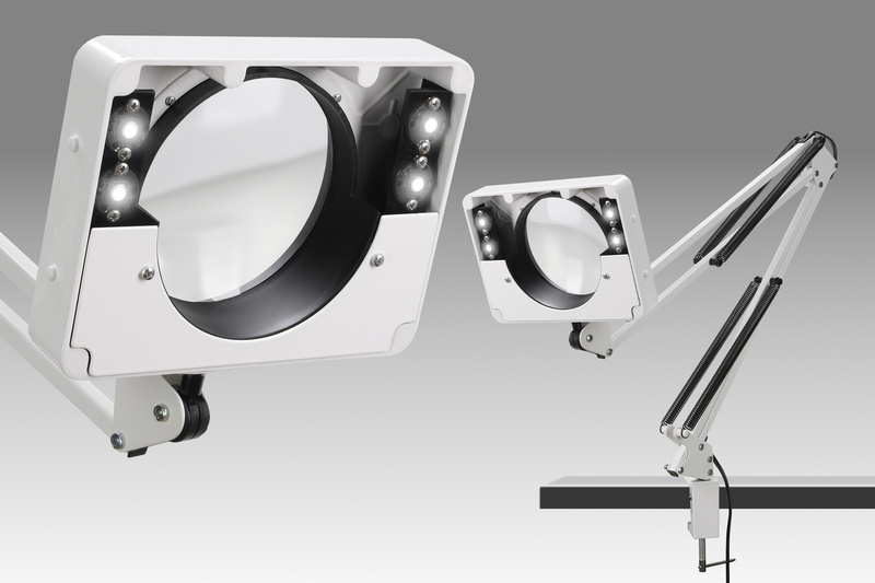 Lupa stojánková - kosmetická s čočkou průměru 110 mm s LED čipovým osvětlením - LSL02 K - D 443L